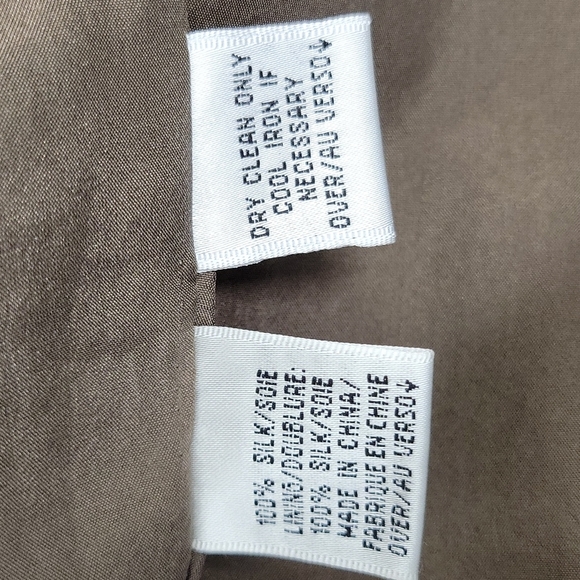 db LIFE Chocolate Brown 100% Silk Blazer/Jacket Women's Size M - Picture 7 of 9